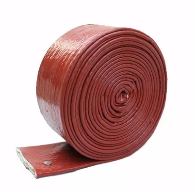 ฉนวนกันความร้อนซิลิโคนเคลือบไฟเบอร์กลาสป้องกันความร้อนซิลิโคน Fire Sleeve