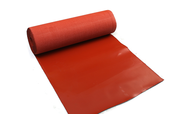 ผ้าใยแก้วเคลือบซิลิโคนไม่ติดไฟ สีแดง